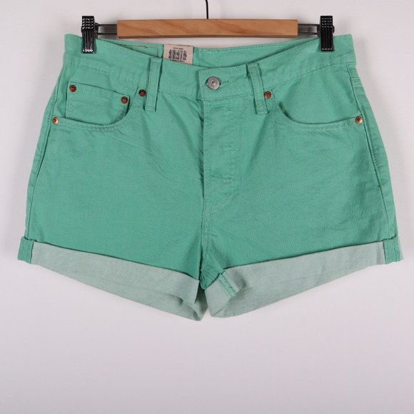 Levi's Pants - LEVI'S 501 Non Stretch Mid Rise Green Denim Short